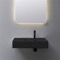 Black Ceramic Wall Mounted or Vessel Sink With Counter Space